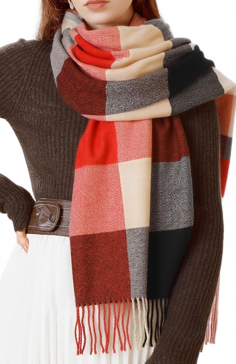 BLATIAL Store Womens Scarf Winter Blanket Large Scarves Thick Soft Warm Plaid Chunky Scarfs - Image 1